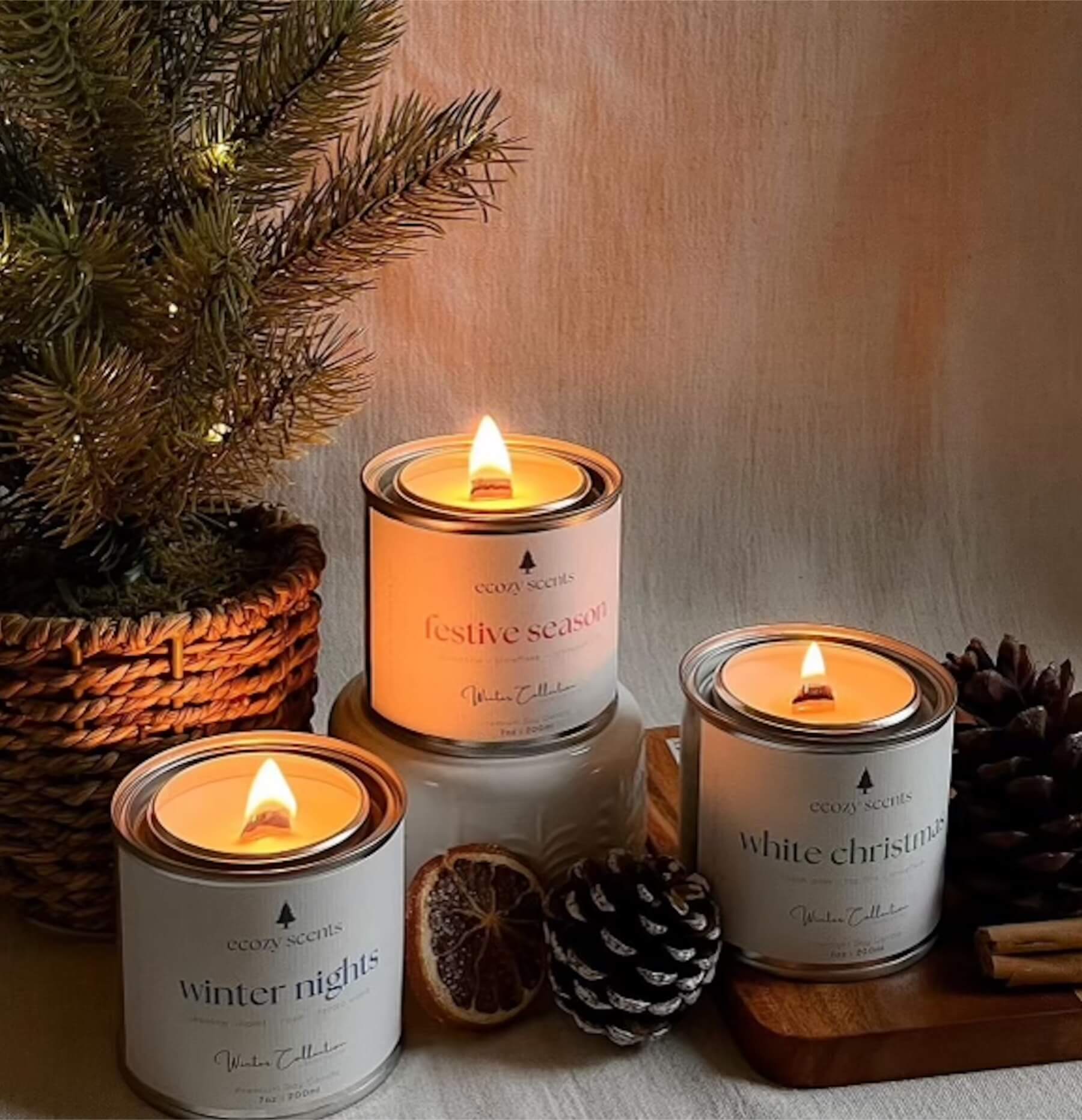 Candles lit in the christmas