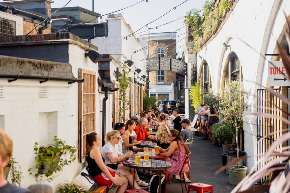 Beer garden in the amazing sun