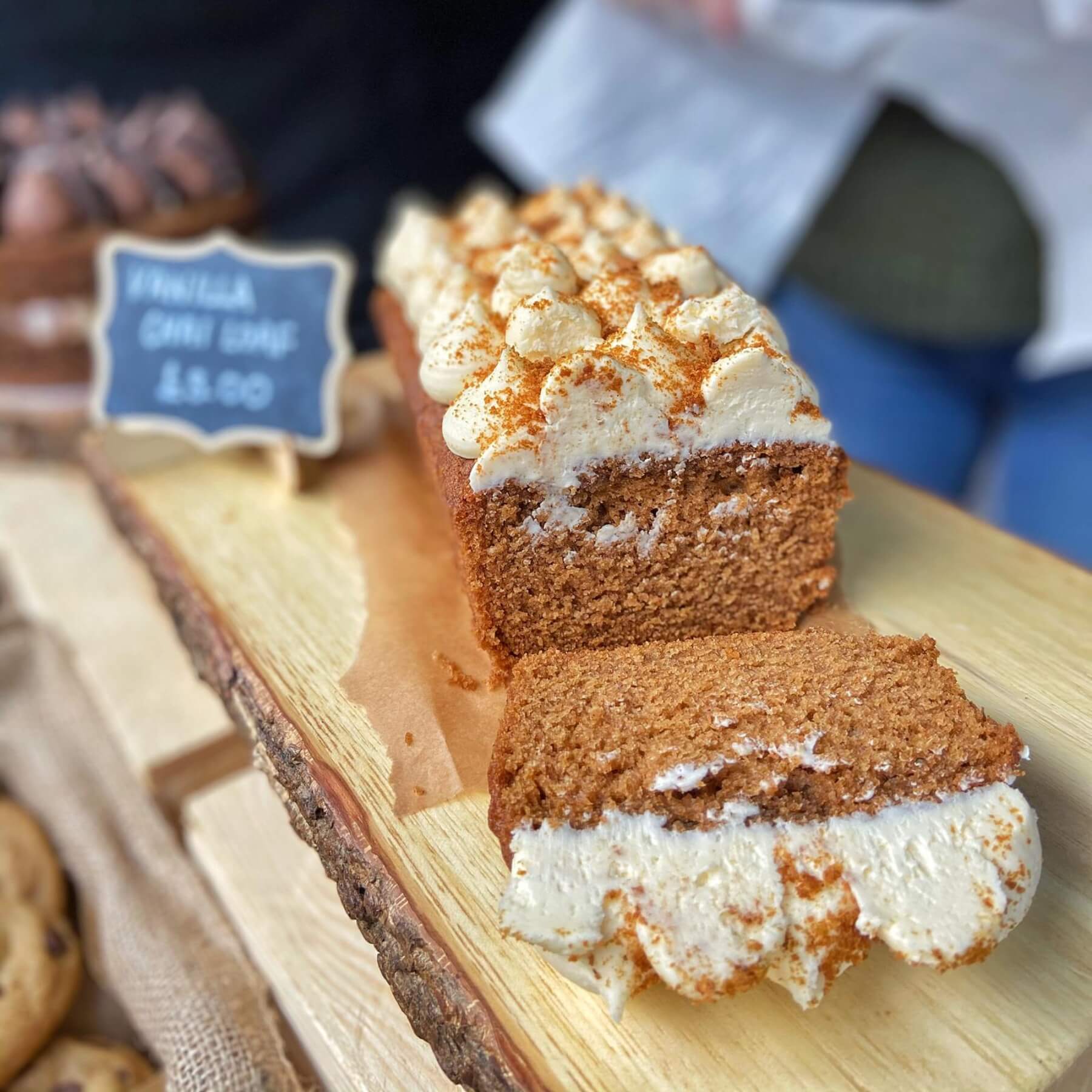 Christmas cake at a market